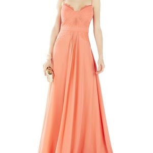 BCBG Antonia Long Lace Pleated Gown